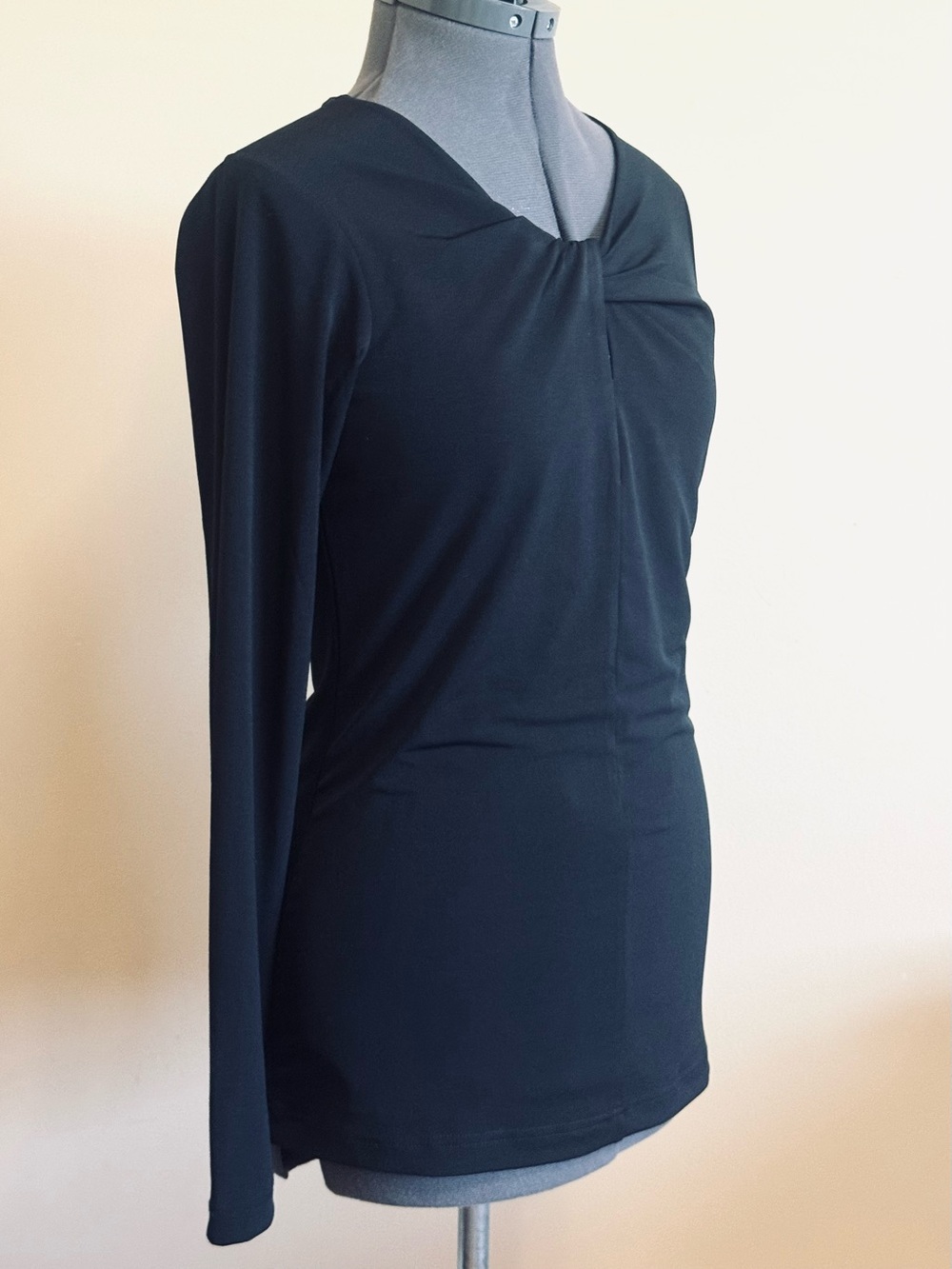 Jockey Black Long Sleeve Twist-Neck Top